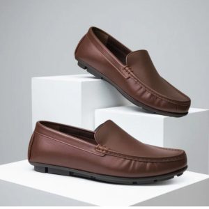 Leather Loafer For Men ! Plain Brown ! - L112